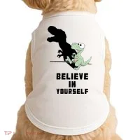 Believe In Yourself Funny Dinosaur Doggie Tank thumb 0