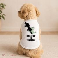 Believe In Yourself Funny Dinosaur Doggie Tank thumb 2