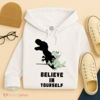 Believe In Yourself Funny Dinosaur Hoodie thumb 4