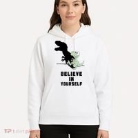 Believe In Yourself Funny Dinosaur Hoodie thumb 5