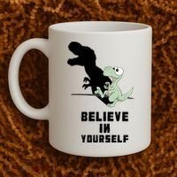 Believe In Yourself Funny Dinosaur Coffee Mug thumb 2