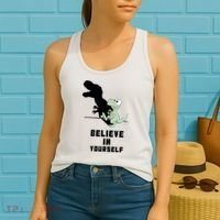 Believe In Yourself Funny Dinosaur Women's Tank Top thumb 2
