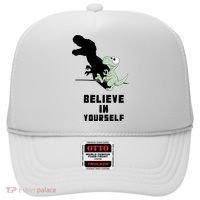 Believe In Yourself Funny Dinosaur Hat thumb 0