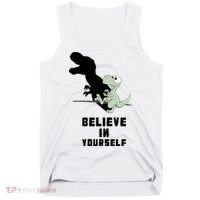 Believe In Yourself Funny Dinosaur Tank Top thumb 0