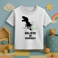Believe In Yourself Funny Dinosaur Toddler T-Shirt thumb 3