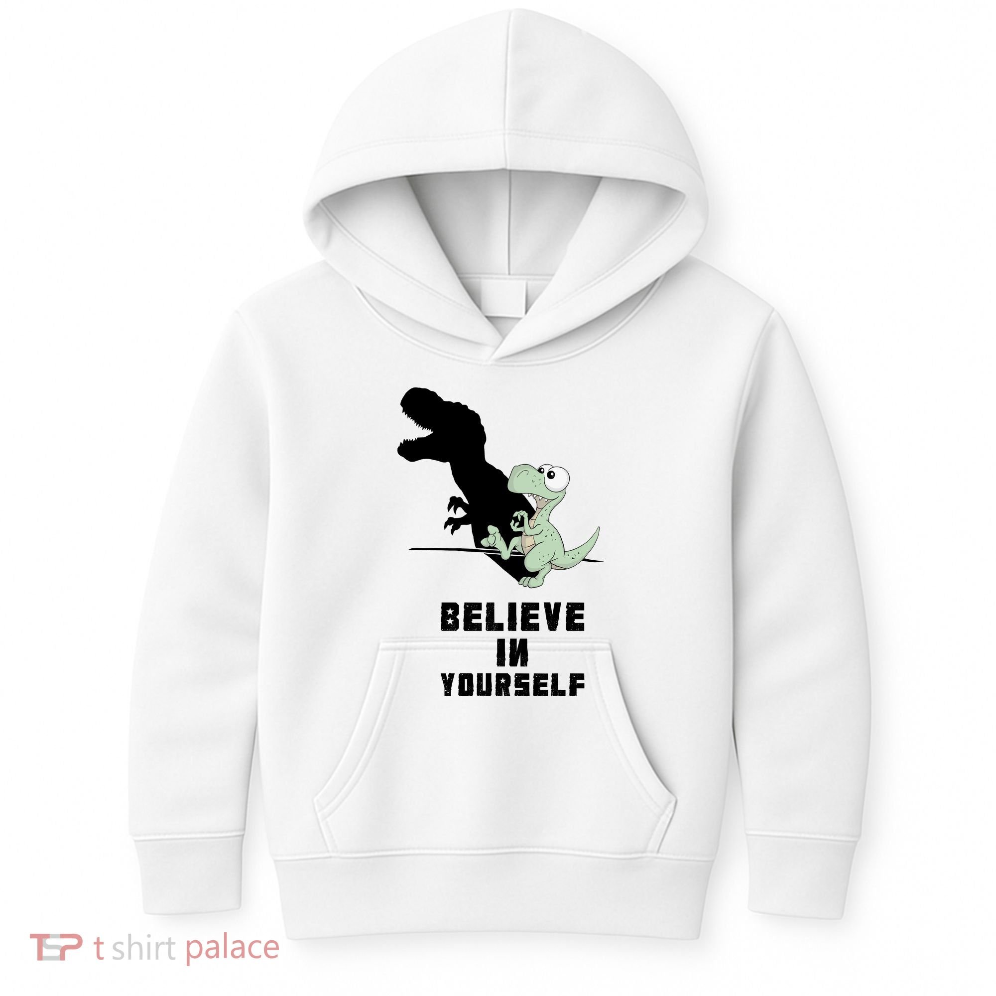 Believe In Yourself Funny Dinosaur Kids Hoodie