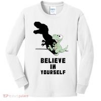Believe In Yourself Funny Dinosaur Kids Long Sleeve Shirt thumb 0