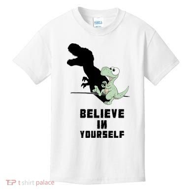 Believe In Yourself Funny Dinosaur Kids T-Shirt