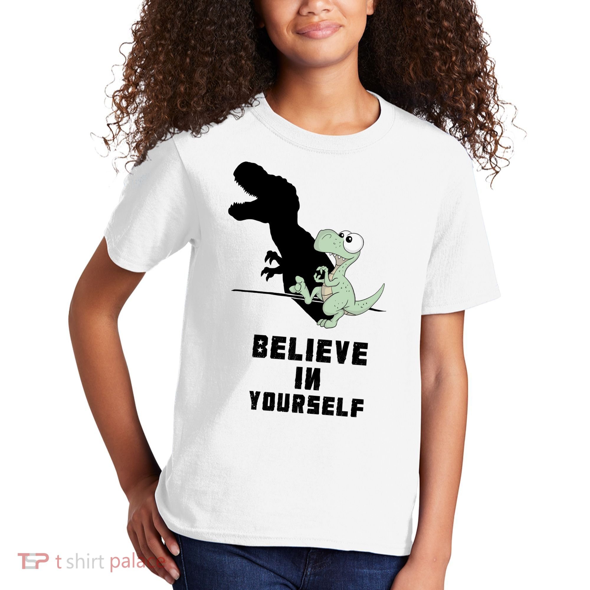Believe In Yourself Funny Dinosaur Kids T-Shirt