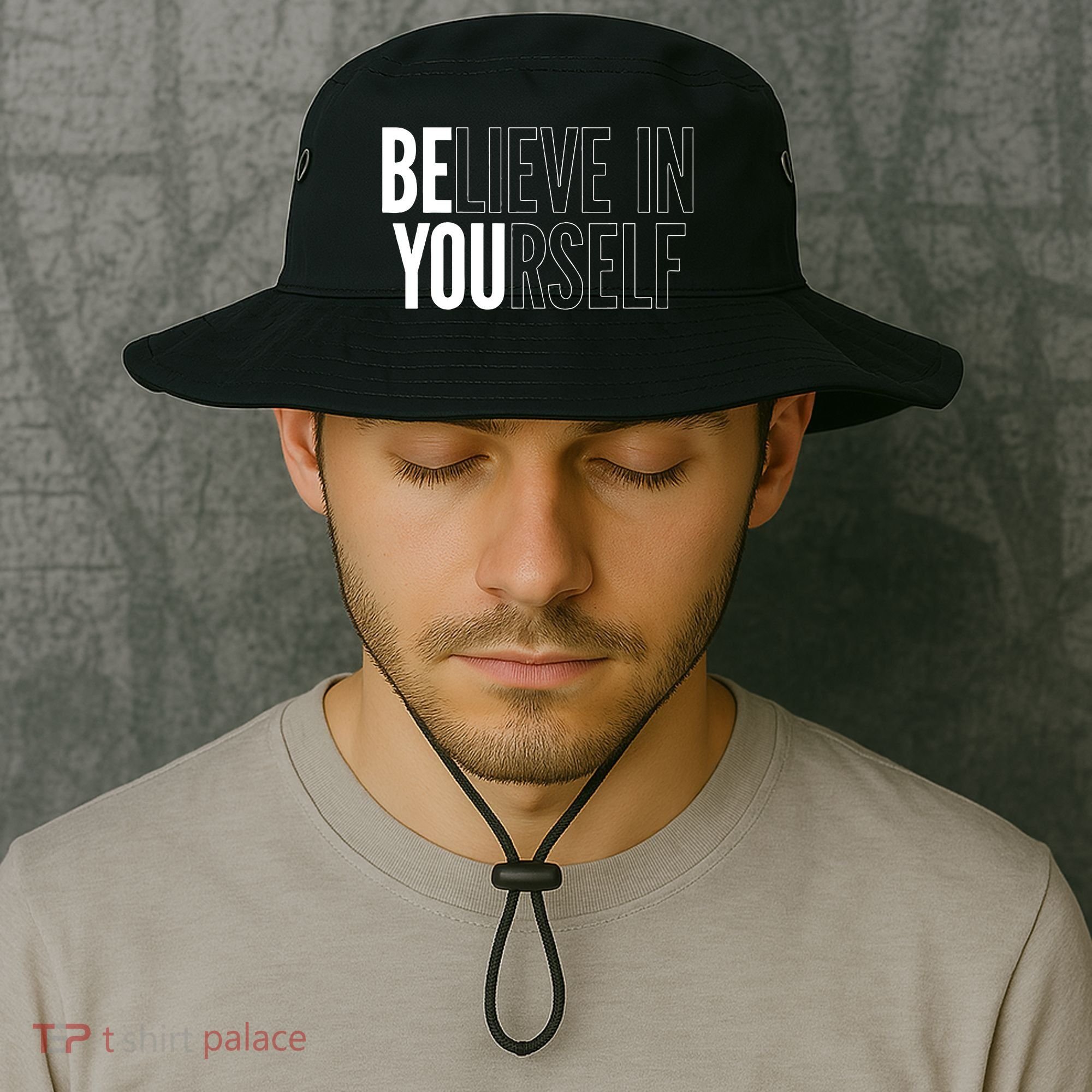 Believe In Yourself Motivational Inspirational Positive Slogan Bucket Hat