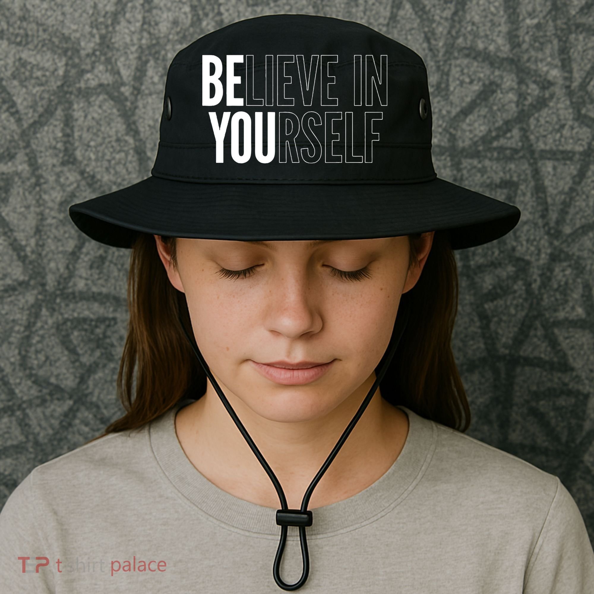 Believe In Yourself Motivational Inspirational Positive Slogan Bucket Hat