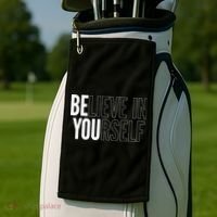 Believe In Yourself Motivational Inspirational Positive Slogan Golf Towel thumb 2