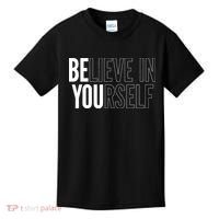 Believe In Yourself Motivational Inspirational Positive Slogan Kids T-Shirt thumb 0