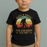 Believe In Yourself Even When No One Else Does Funny Bigfoot Toddler T-Shirt thumb 2