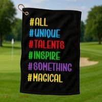 Believe In Your Talents Inspiring Creative Magic Art Golf Towel thumb 1