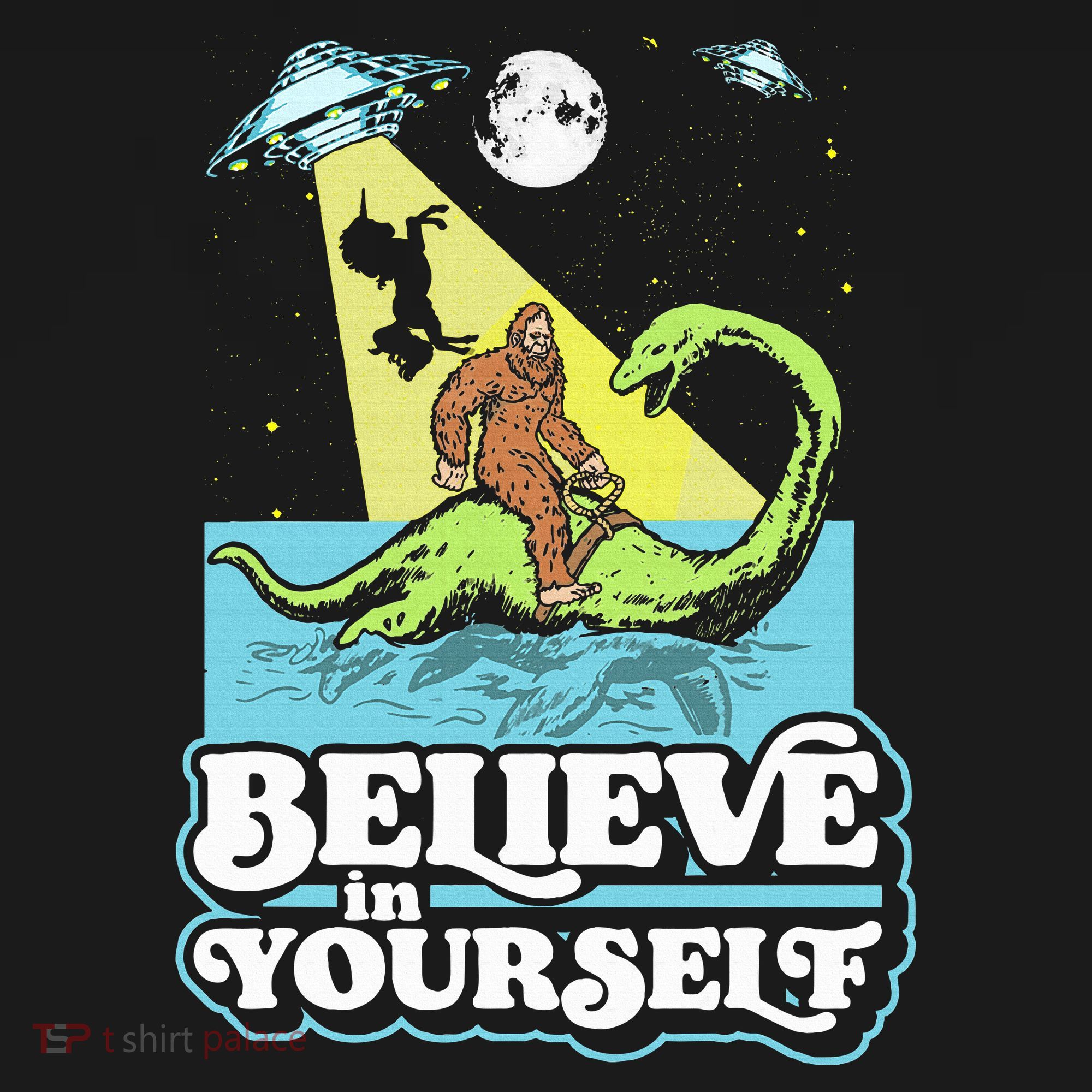 Believe In Yourself Funny Bigfoot Nessie Ufo Alien Unicorns Mousepad