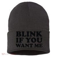 BLINK IF YOU WANT ME Sustainable Knit Beanie thumb 0