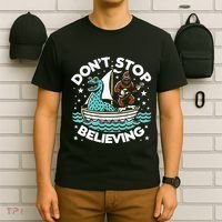 Believe In Yourself & Mythical Creatures Bigfoot Loch Ness T-Shirt thumb 6