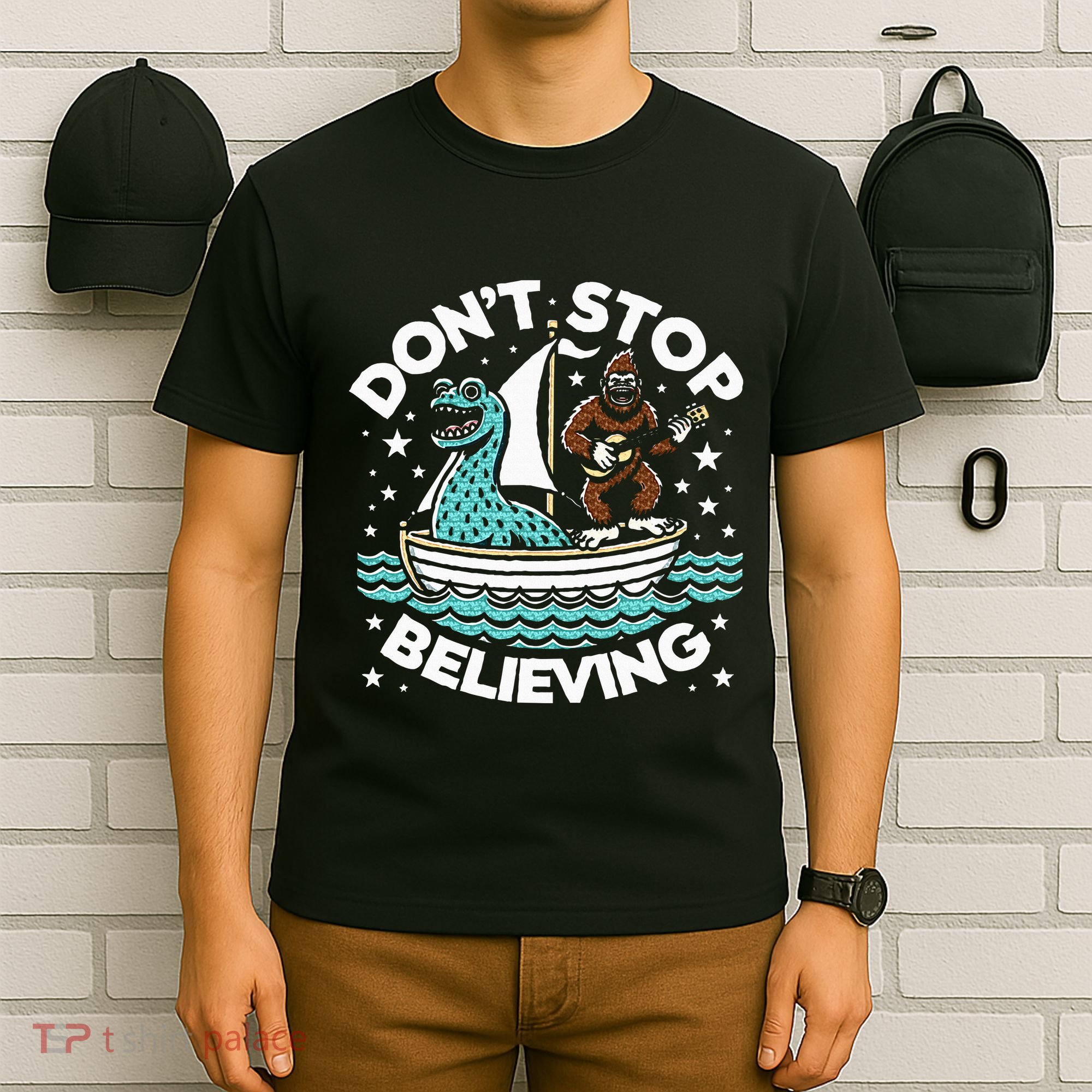 Believe In Yourself & Mythical Creatures Bigfoot Loch Ness T-Shirt