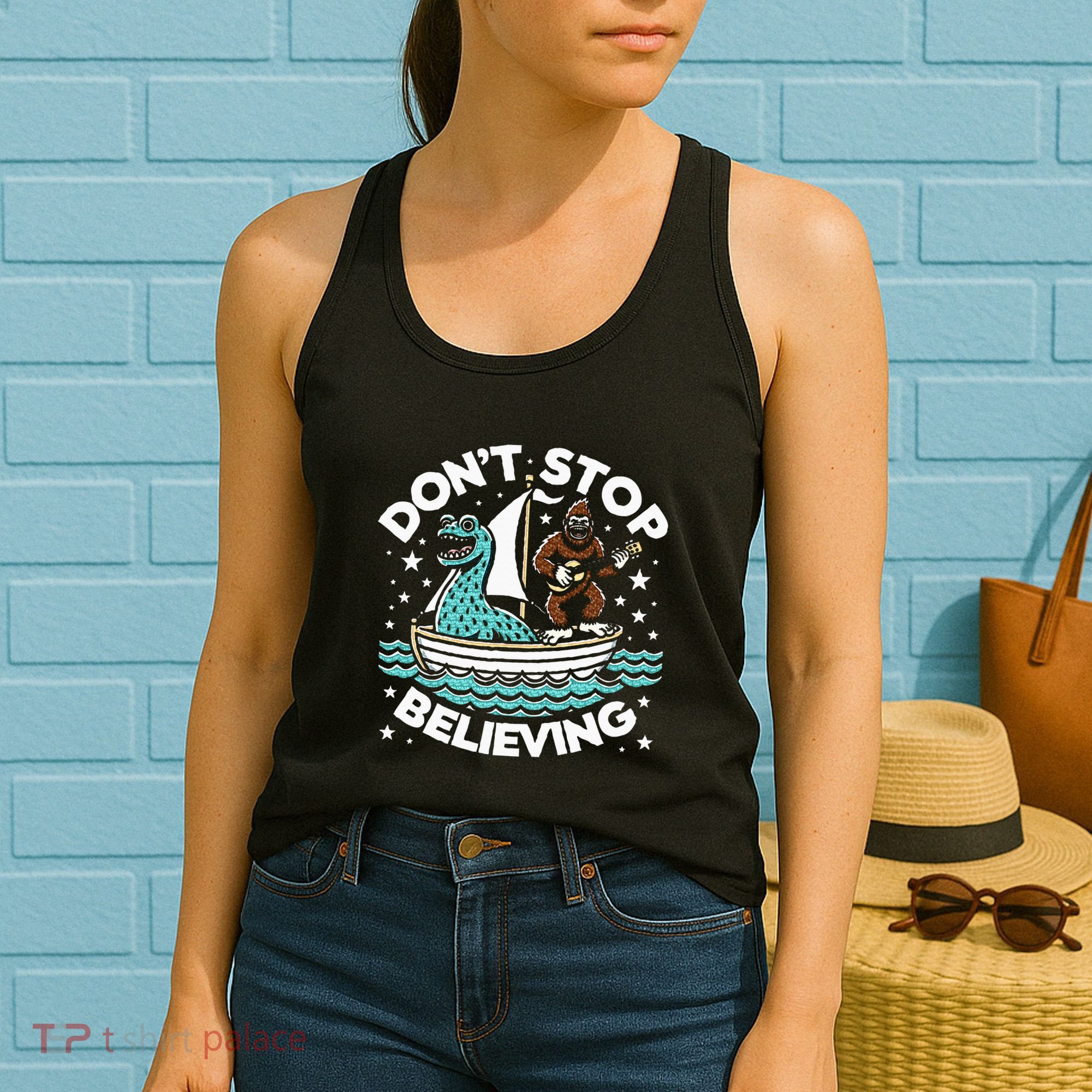 Believe In Yourself & Mythical Creatures Bigfoot Loch Ness Women's Tank Top