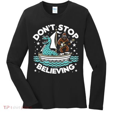Believe In Yourself & Mythical Creatures Bigfoot Loch Ness Women's Long Sleeve Shirt