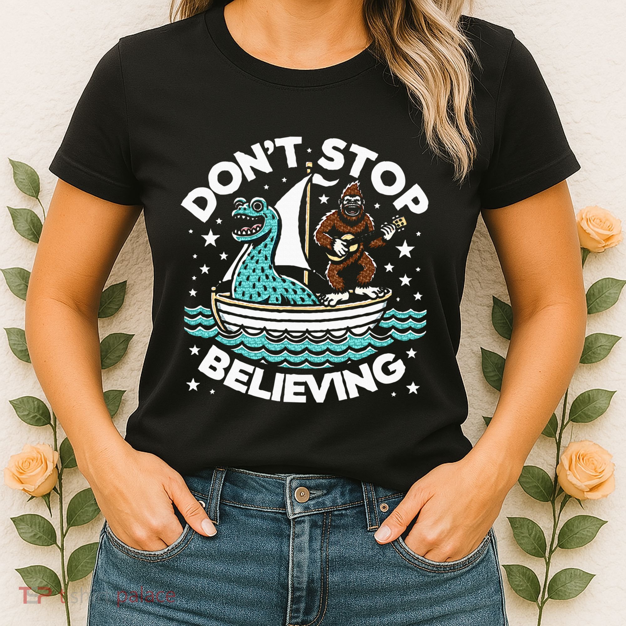 Believe In Yourself & Mythical Creatures Bigfoot Loch Ness Women's T-Shirt