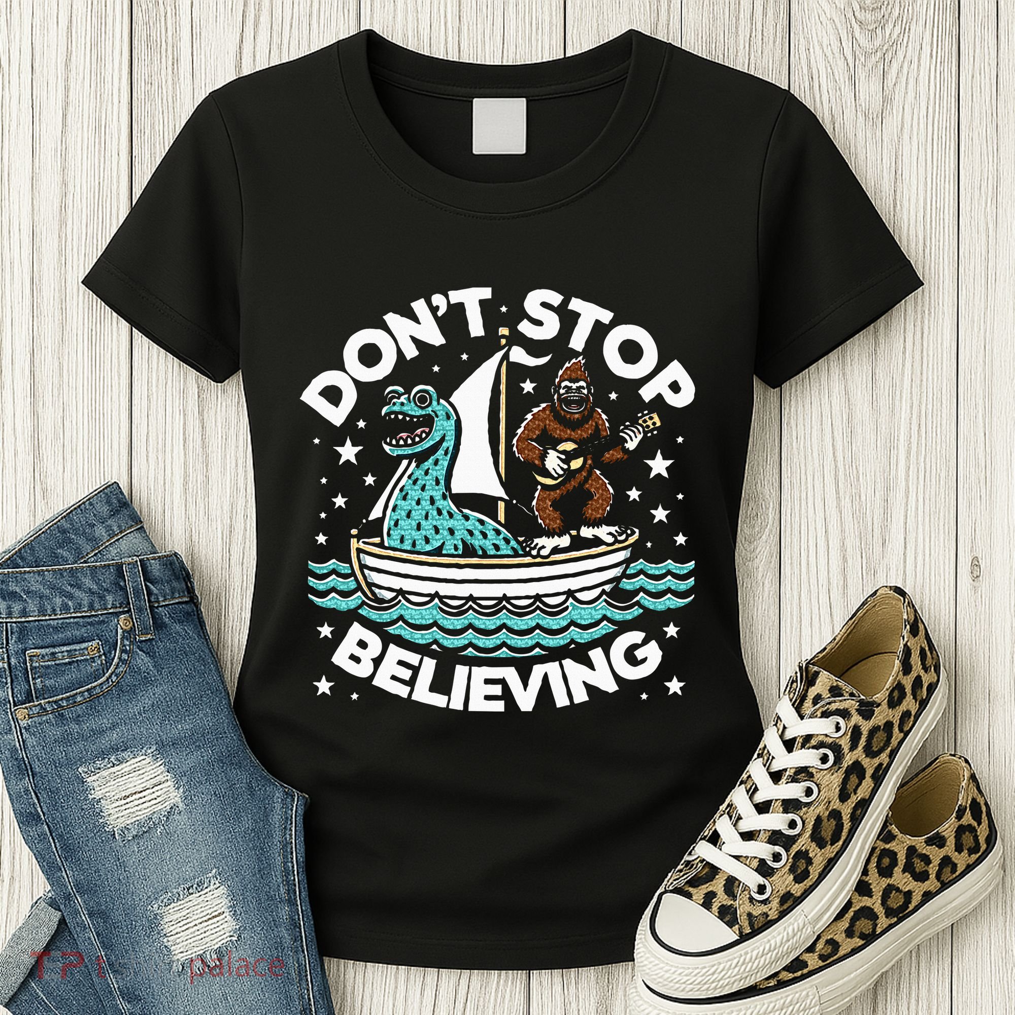 Believe In Yourself & Mythical Creatures Bigfoot Loch Ness Women's T-Shirt