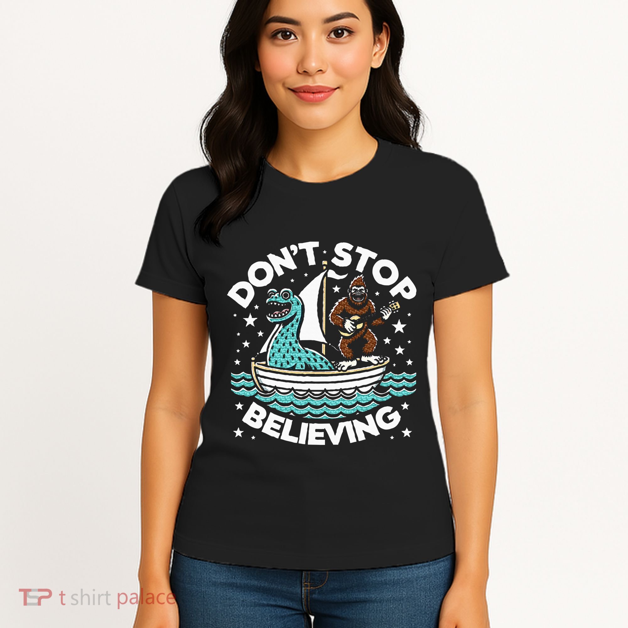 Believe In Yourself & Mythical Creatures Bigfoot Loch Ness Women's T-Shirt