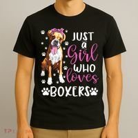 Boxer Just A Girl Who Loves Boxers Dogs Lover Girls Gift T-Shirt thumb 3