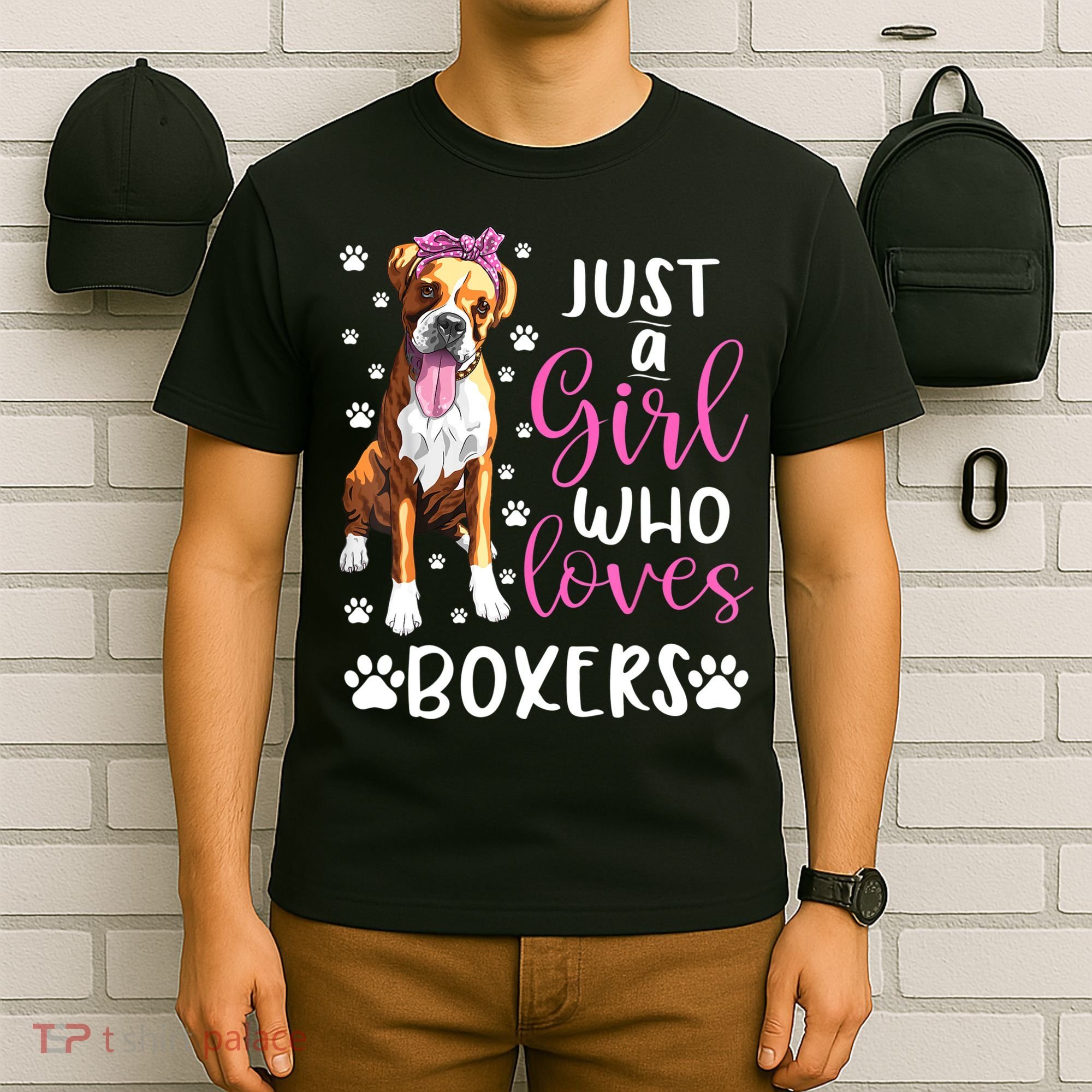 Boxer Just A Girl Who Loves Boxers Dogs Lover Girls Gift T-Shirt