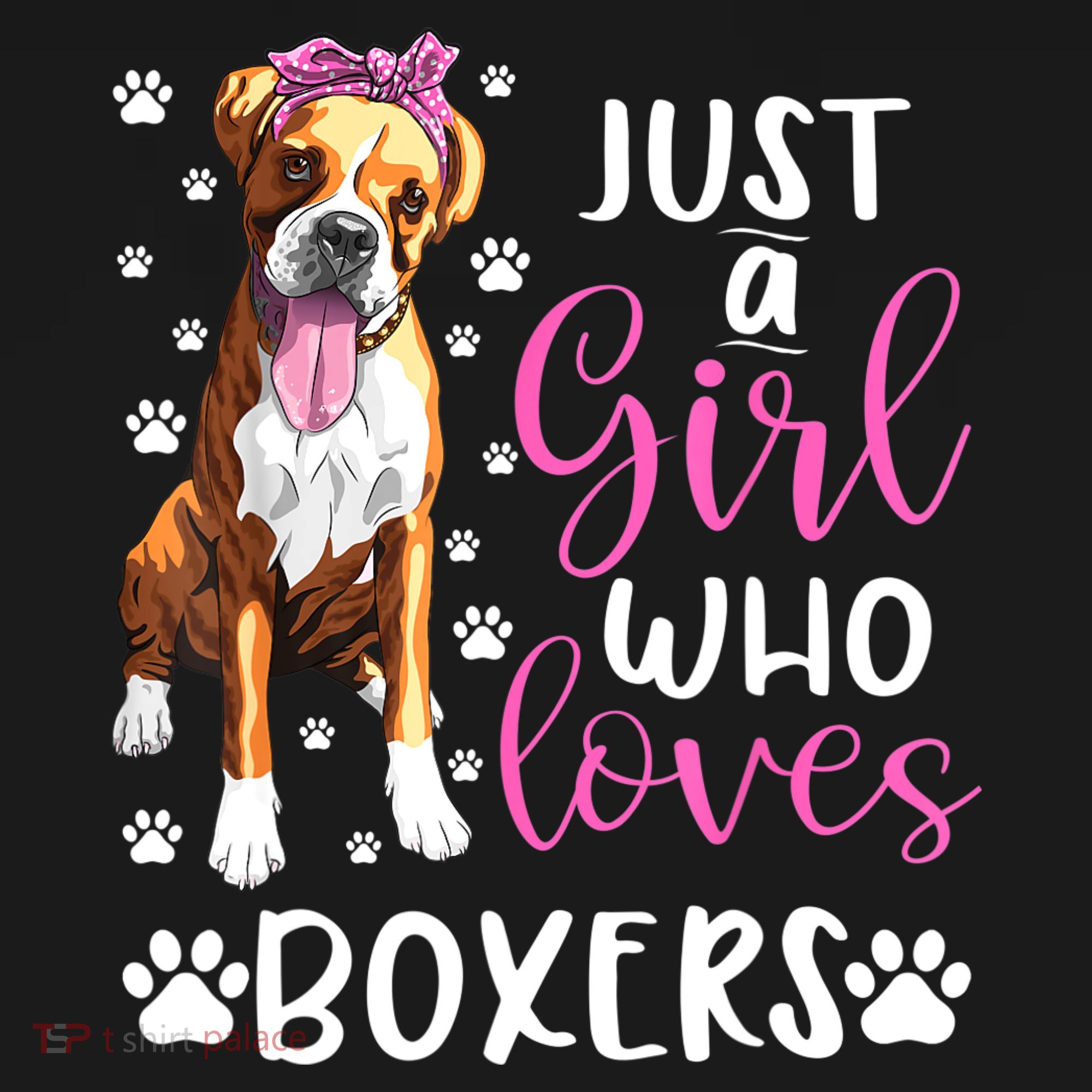 Boxer Just A Girl Who Loves Boxers Dogs Lover Girls Gift T-Shirt