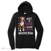 Boxer Just A Girl Who Loves Boxers Dogs Lover Girl Gift Women's Hoodie thumb 0