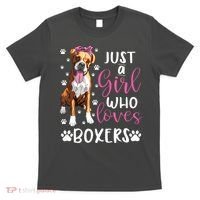 Boxer Just A Girl Who Loves Boxers Dogs Lover Girl Gift T-Shirt thumb 0