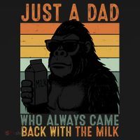 Bigfoot Just A Dad Who Always Came Back With The Milk USA-Made Doggie Bandana thumb 2