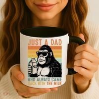Bigfoot Just A Dad Who Always Came Back With The Milk Coffee Mug thumb 3