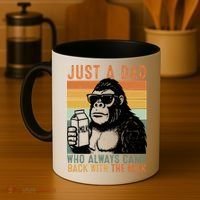 Bigfoot Just A Dad Who Always Came Back With The Milk Coffee Mug thumb 4