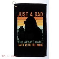 Bigfoot Just A Dad Who Always Came Back With The Milk Golf Towel thumb 0