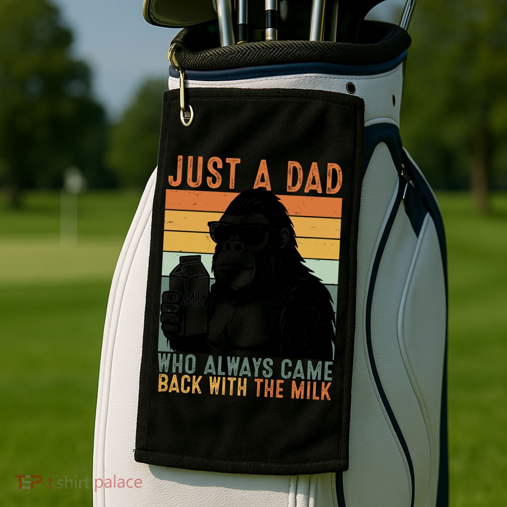Bigfoot Just A Dad Who Always Came Back With The Milk Golf Towel