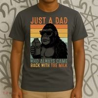 Bigfoot Just A Dad Who Always Came Back With The Milk T-Shirt thumb 3