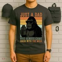Bigfoot Just A Dad Who Always Came Back With The Milk T-Shirt thumb 6