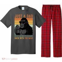 Bigfoot Just A Dad Who Always Came Back With The Milk Pajama Set thumb 0