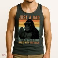 Bigfoot Just A Dad Who Always Came Back With The Milk Tank Top thumb 3