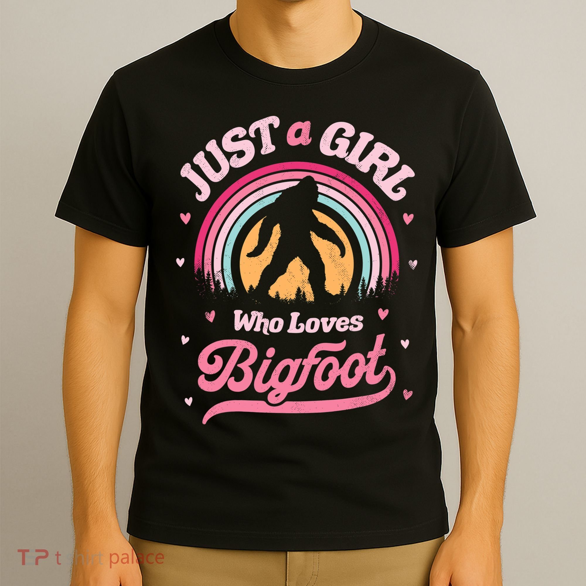 Bigfoot Just A Girl Who Loves Sasquatch Funny Retro Vintage T-Shirt