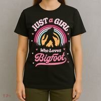 Bigfoot Just A Girl Who Loves Sasquatch Funny Retro Vintage T-Shirt thumb 4