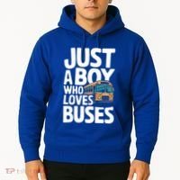 Bus Just A Who Loves Buses Cool Gift Hoodie thumb 2