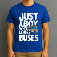 Bus Just A Who Loves Buses Cool Gift T-Shirt thumb 3