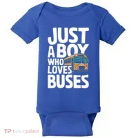 Bus Just A Who Loves Buses Cool Gift Baby Bodysuit thumb 0