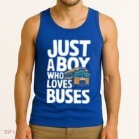 Bus Just A Who Loves Buses Cool Gift Tank Top thumb 3