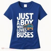 Bus Just A Who Loves Buses Cool Gift Women's T-Shirt thumb 0