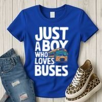 Bus Just A Who Loves Buses Cool Gift Women's T-Shirt thumb 3